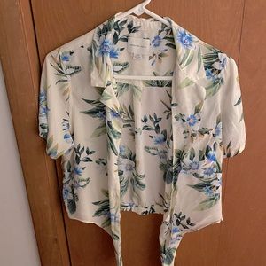 American Eagle Hawaiian shirt, crop